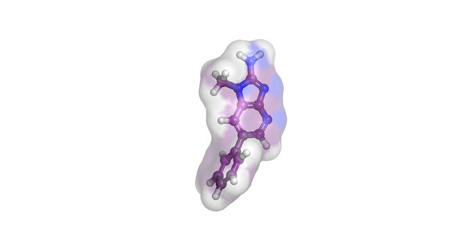 PhIP (2-Amino-1-methyl-6-phenylimidazo[4,5-b]pyridine), potent mutagenic heterocyclic aromatic amine and food-borne carcinogen formed during high-temperature cooking of meat, 3D molecule 4K