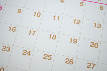 calendar page date background business planning appointment meeting concept