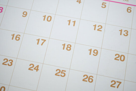 calendar page date background business planning appointment meeting concept