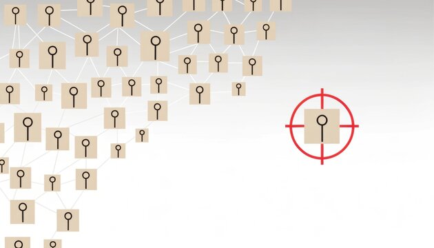 Network diagram with target reticle on a single node