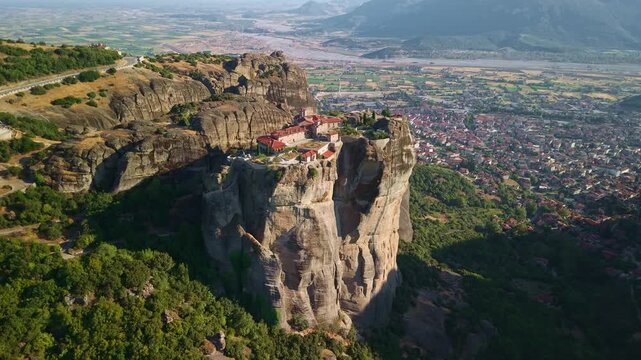 Holy Monastery of the Holy Trinity at Sunset, Meteora, Greece