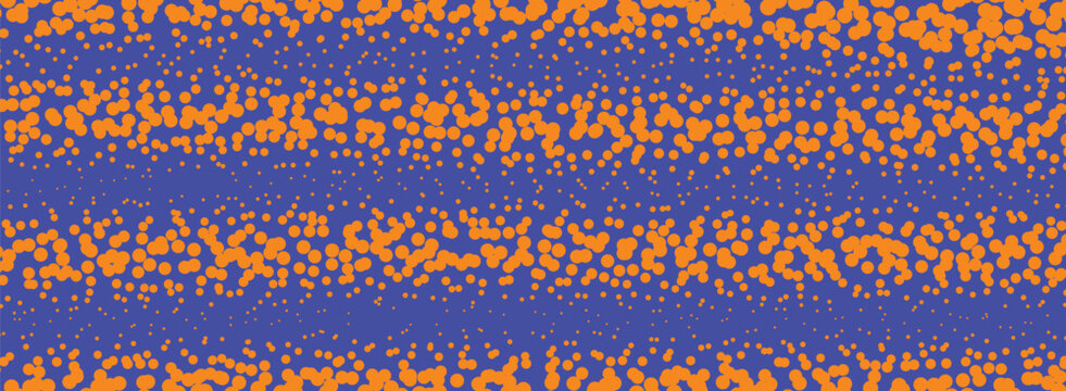 Abstract orange dot pattern on blue background halftone texture for modern graphic design.
