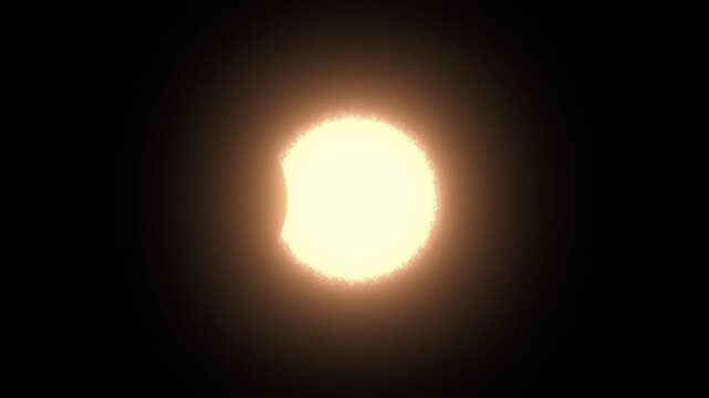 Total Solar Eclipse Animation Sequence on Black Background