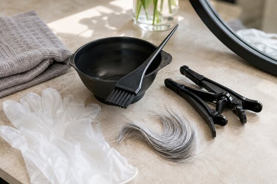 Gray Root Coloring Kit with Brush, Bowl and Gloves
