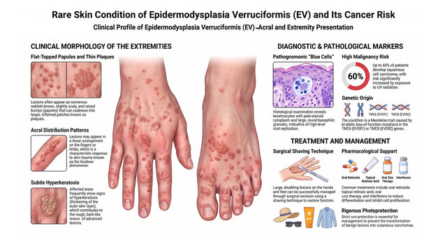 Rare Skin Condition of Epidermodysplasia Verruciformis (EV) and Its Cancer Risk