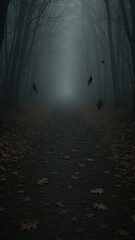 Fototapeta premium Mysterious foggy forest path mobile wallpaper