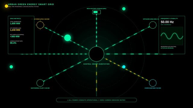 Urban Green Energy Smart Grid Visualization Dashboard with Real Time Renewable Power Data Interface