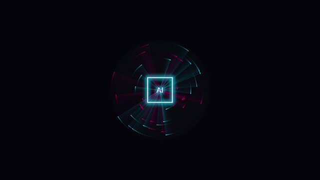 Futuristic Artificial Intelligence Cyber HUD Core Element Loop 4K Motion Video