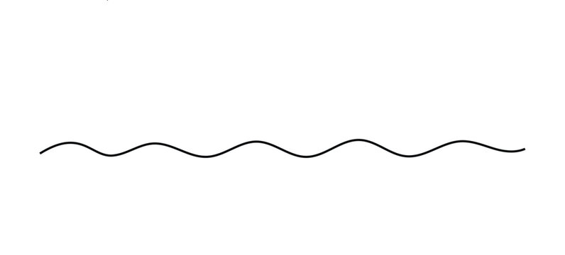 Minimalist Black Wavy Line Vector Illustration Single Wiggle Stroke Divider
