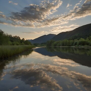 River Reflection Creating a Second Landscape