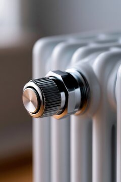 Close-up of polished radiator knob