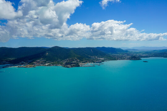 Airlie Beach Queensland aerial tropical coastal view