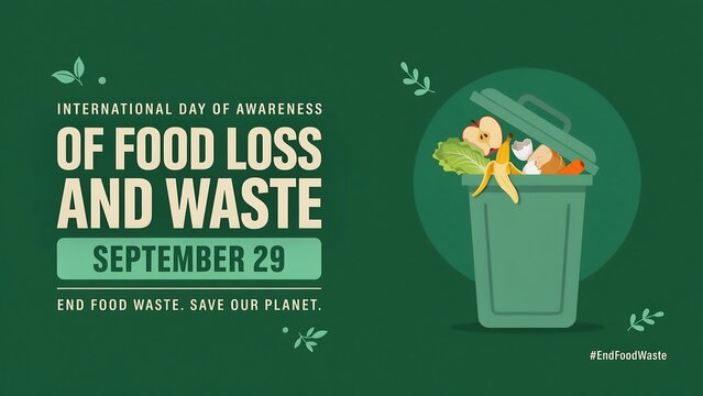 Illustration for international day of awareness of food loss and waste