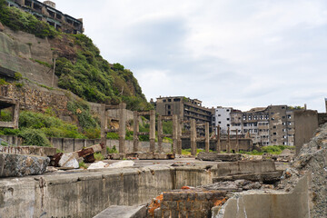 Naklejka premium 世界遺産の端島・軍艦島ツアー