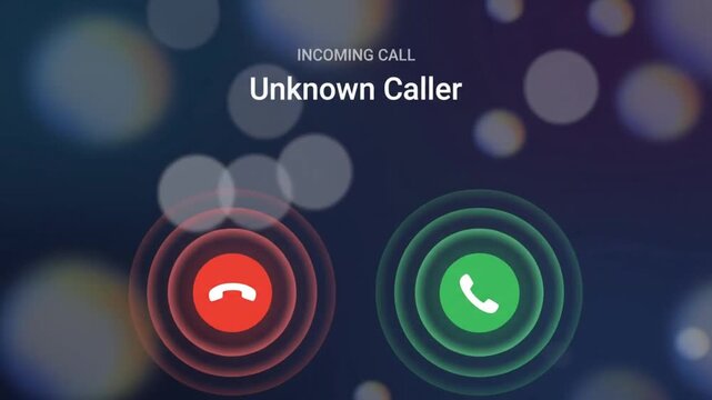 Incoming call interface with buttons with communication notification technology unknown ringing decline caller screen mobile answer phone video