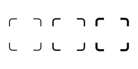 Fototapeta premium scan frame icon set. camera focus sign. viewfinder symbols for QR code scanner