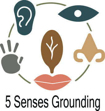 5 senses grounding logo icon vector .