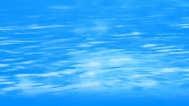 Blue Water Surface Ripples and Light Reflection Loopable Background
