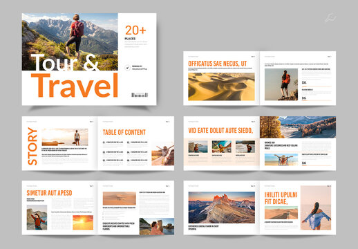 landscape Travel Magazine Template Design