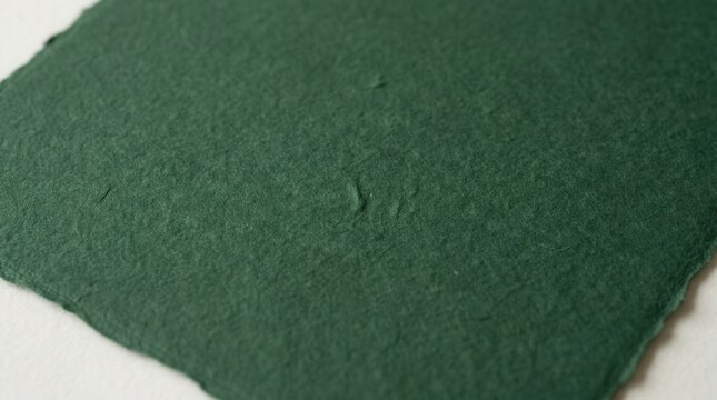 Close-up of a dark green textured paper surface with rough edges.