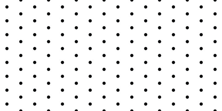 Minimalist Black Polka Dot Seamless Vector Pattern on White Background Classic Geometric Texture Surface Design Template