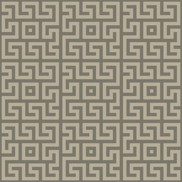 Seamless Luxury Taupe Neutral Greek Fret Lattice Pattern