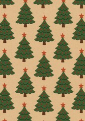 Obraz premium Festive Christmas tree pattern