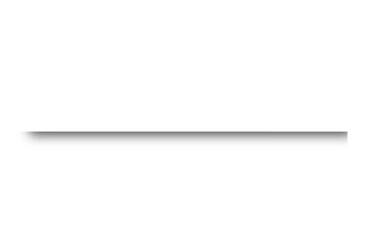 A horizontal black line with a soft drop shadow effect, creating a subtle sense of depth and separation on a clean, plain surface isolated on transparent background