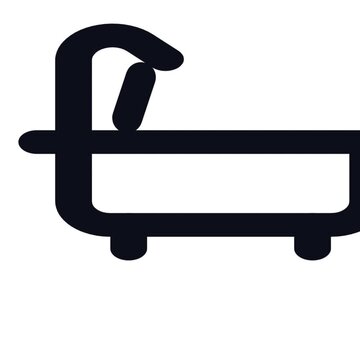 Minimalist bathtub icon featuring bold geometric strokes and smooth rounded edges in this sleek black graphic animation video clip designed for modern interface and digital projects.