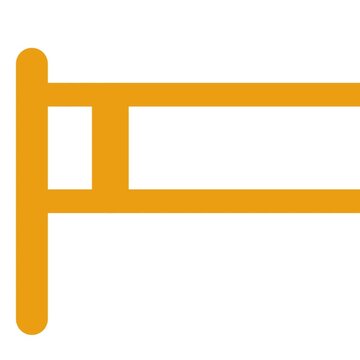 Yellow bedroom icon representing comfortable lodging facilities features a minimalist vector design for travel hospitality mobile applications and interactive web interfaces in this smooth motion۔ 