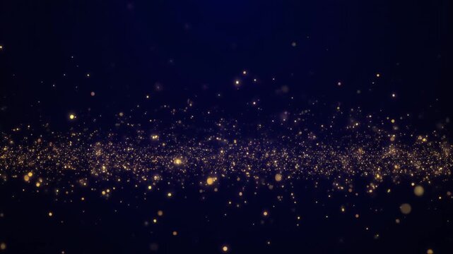 Golden Particle Background with Glittering Light