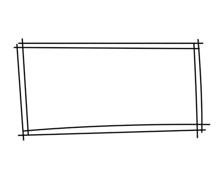 Hand Drawn Rectangle Frame Outline Transparent Background