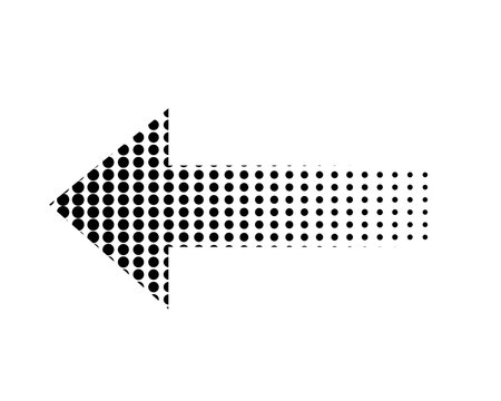 Dotted Left Arrow Icon for Direction Transparent Background