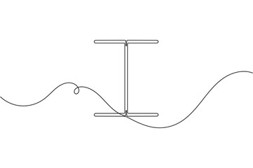 Obraz premium Clicking text cursor pointer sign continuous single art line drawing on white background editable outline vector illustration