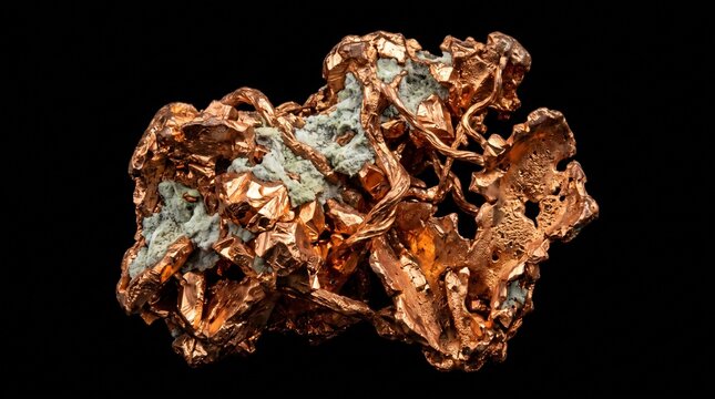 Native copper mineral specimen with natural metallic luster