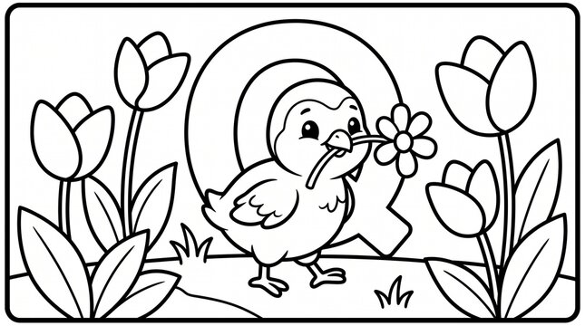 Cute animal alphabet coloring page collection featuring adorable original animals, letters A to Z, playful objects, simple activities, bold outlines, and clean compositions. Perfect for preschool lear