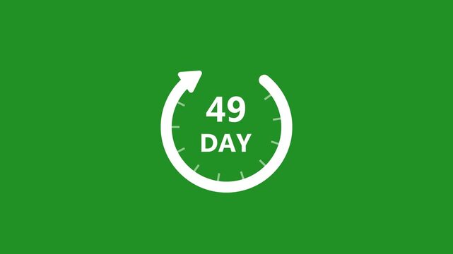 Circular timer countdown animated graphic with numbers 7 31 49 for business planning and project deadlines