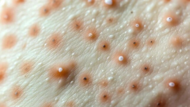 Macro View of Human Skin Pores and Hair Follicles