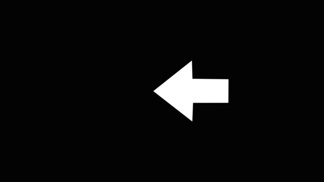 White arrow pointing left sider animation. Download sign on green screen. Dow direction arrows symbol. arrow button icon or swipe-up arrow signal animation. download icon sign. .4k video Animation .