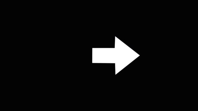 White arrow pointing right side animation. Download sign on green screen. Dow direction arrows symbol. arrow button icon or swipe-up arrow signal animation. download icon sign. .4k video Animation .
