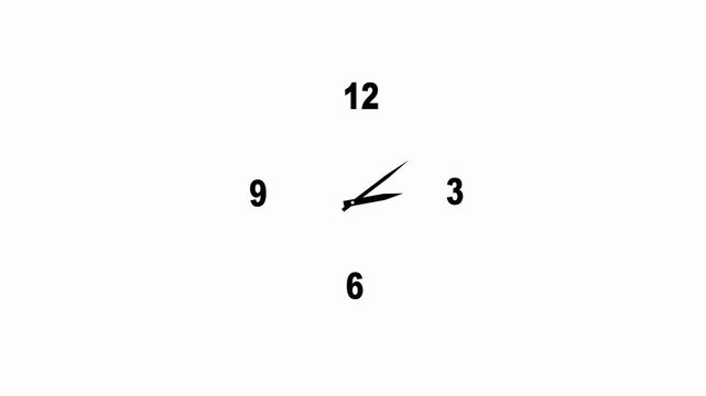 analog clock ticking animation, Minimal analog clock animation on transparent background with alpha channel with ticking hands. on green backgraund .4k video anumation .