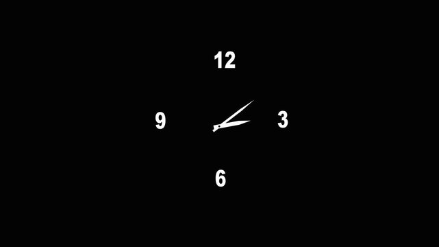 analog clock ticking animation, Minimal analog clock animation on transparent background with alpha channel with ticking hands. on green backgraund .4k video anumation .