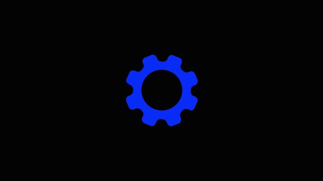 setting Icon vector illustration. Gear Sign icon or Cog settings sign for web and app. Simple black setting gear icon isolated on black background.4k video Animation .