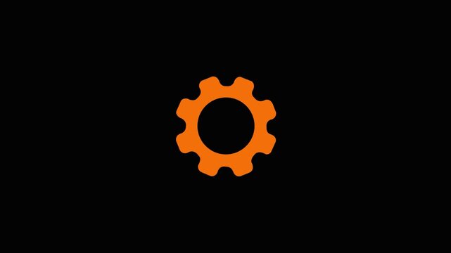 setting Icon vector illustration. Gear Sign icon or Cog settings sign for web and app. Simple black setting gear icon isolated on black background.4k video Animation .
