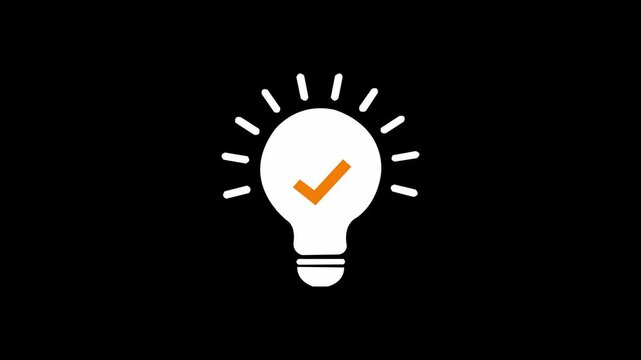Every thing begins with Idea, Office Quotes Wall Branding, Wall Decal Sticker Vector Design. Idea Word With Light Bulb Concept On Black backgraund . 4k video animation .
