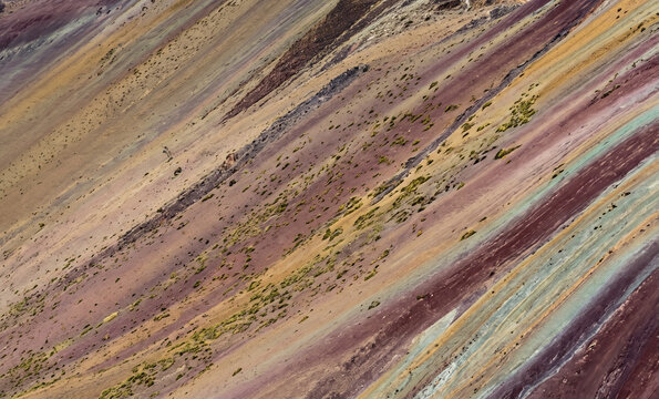  Abstract Colorful Mineral Patterns of Rainbow Mountain Peru
