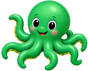 Naklejka premium green octopus cartoon