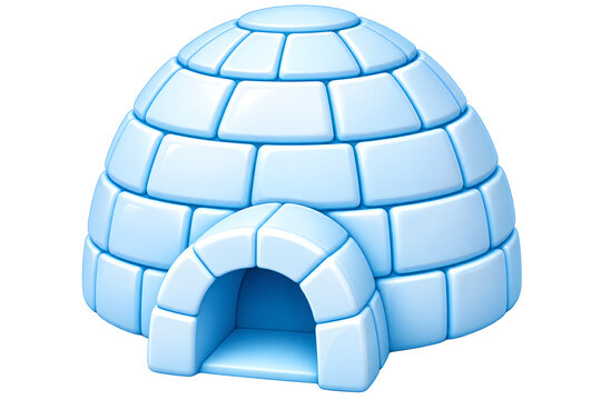 3d blue sphere, igloo