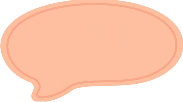 Peach colored speech bubble shape isolated on transparent background