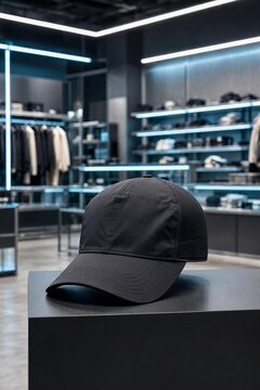 cappelo nero in un negozio di abbigliamento alla moda